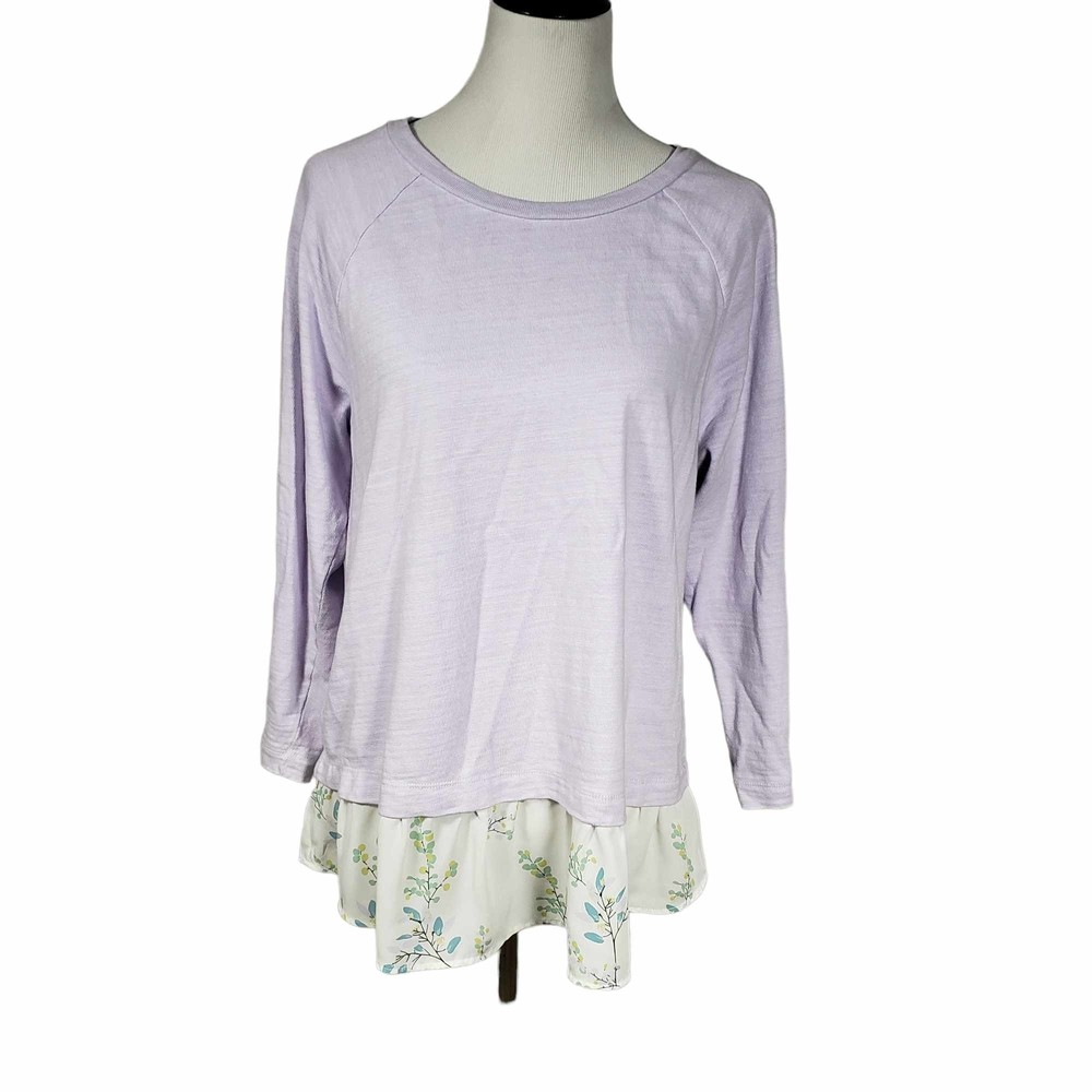 Loft size Large Lavender Floral One-Piece Layered Top